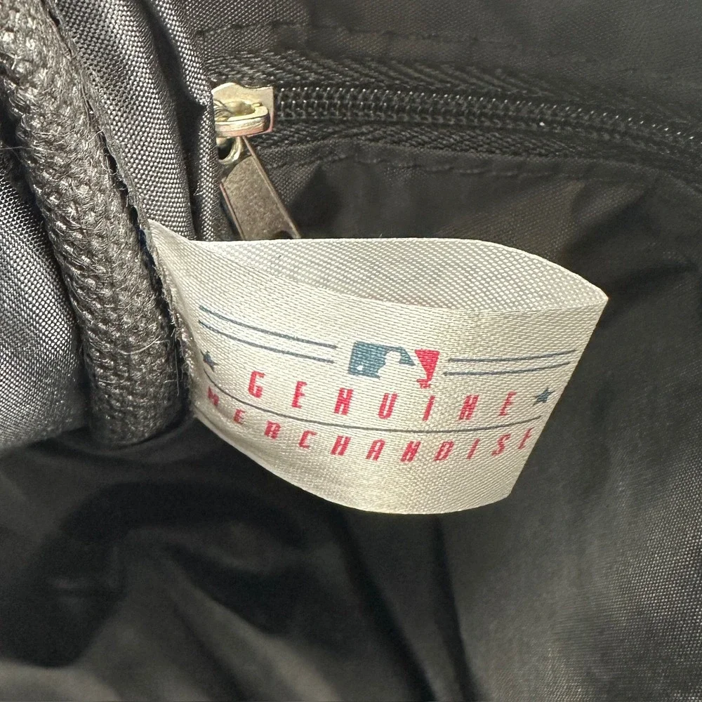 Philadelphia Phillies MLB Bowler Handbag Black Red White Logo Print Satchel Bag